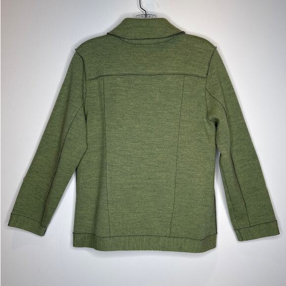 Eileen Fisher Petite Merino Wool Double-Breasted Peacoat Sweater Jacket medium P - Picture 5 of 12